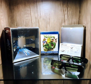 عینک سه بعدی سامسونگ باکس اوریجینال به همراه دیسک بلوری انیمیشن شرک 3D GLASSES Samsung + Shrek